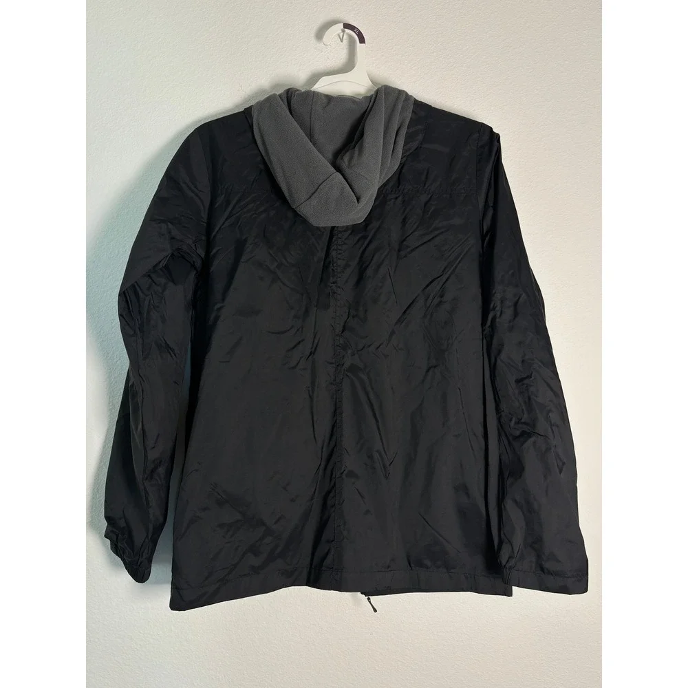 Columbia Boys XL‎ 18/20 Black Windbreaker Jacket Fleece Lined Hood Full Zip